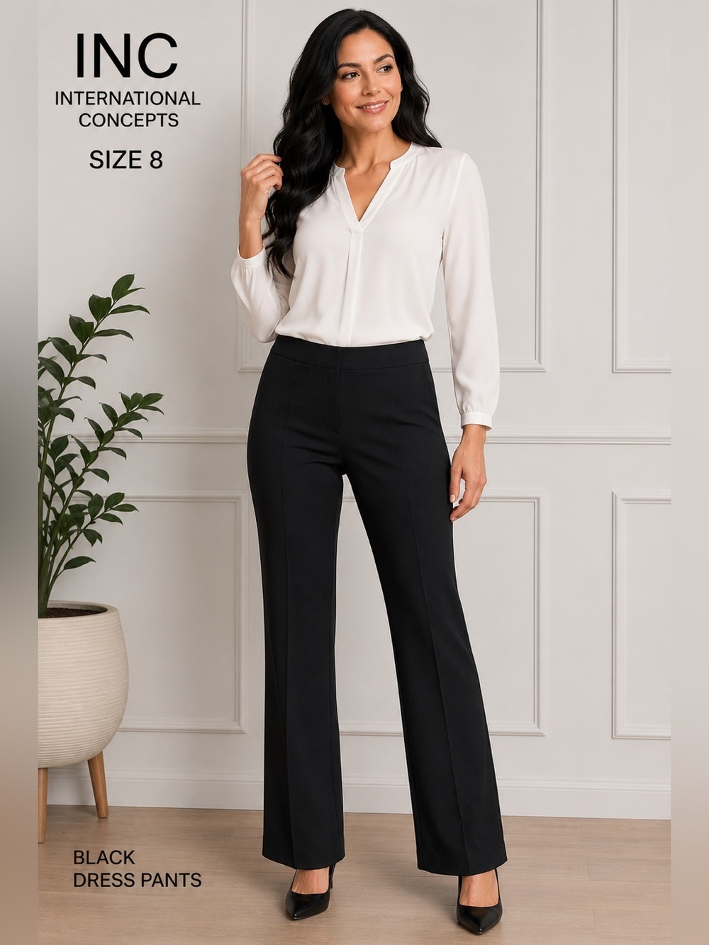 INC International Concepts women Black Dress Pants/size 8